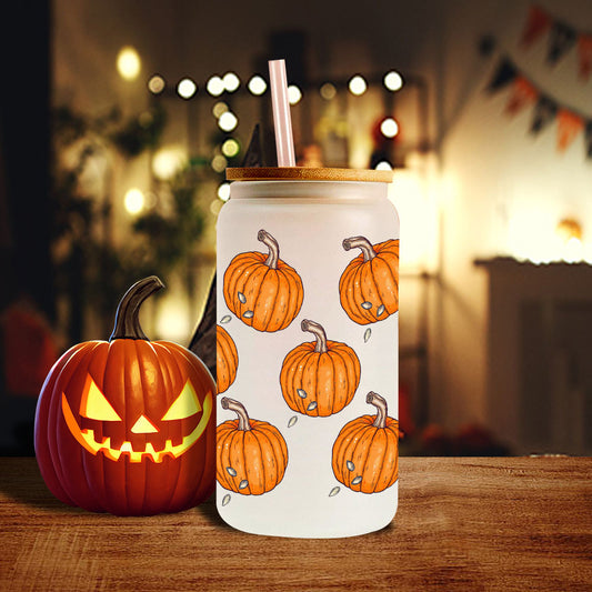 Adorable Ghost Glass Jar with Straw – Cute Halloween-Themed Tumbler for Fall Drinks