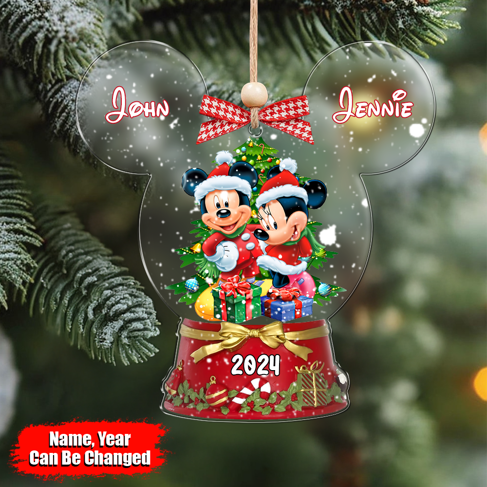 Walking In A Winter - Personalized Wonderland Mouse Transparent Ornament