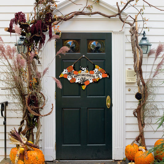 Spooky Bat "Happy Halloween" Wall Sign