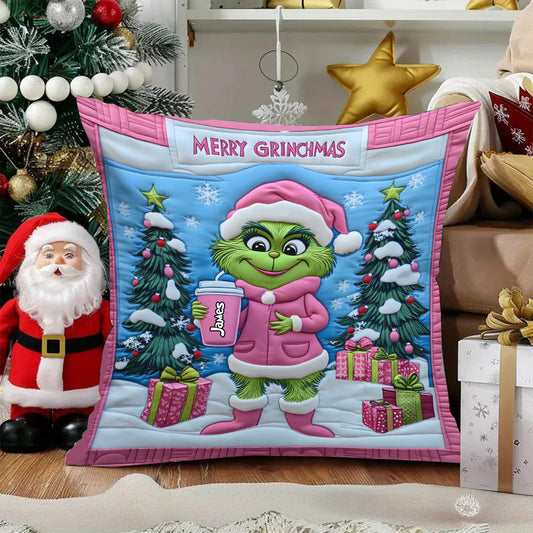 Grinchy Green Lady - Personalized Stole Christmas Throw Pillow 03naqg111024