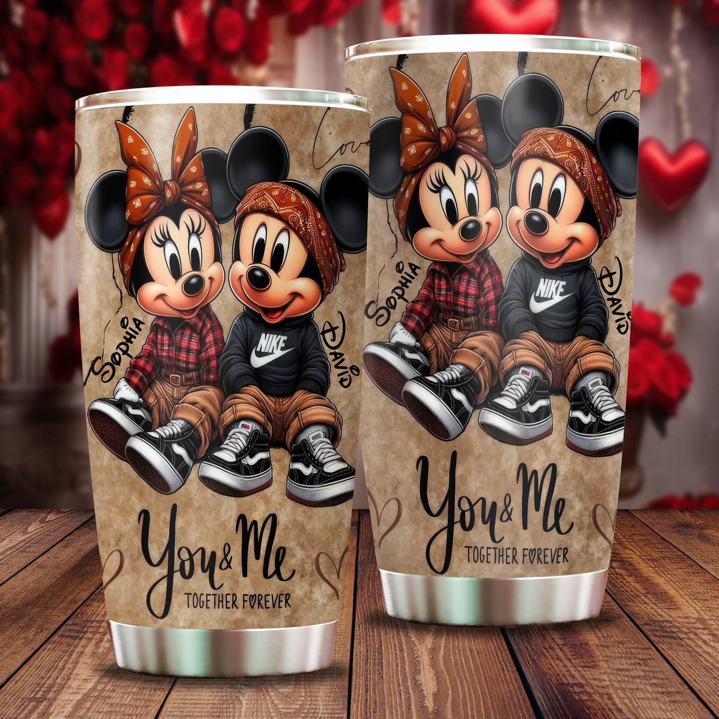 Custom Couple Tumbler - You & Me Forever with Names 06naqg161224