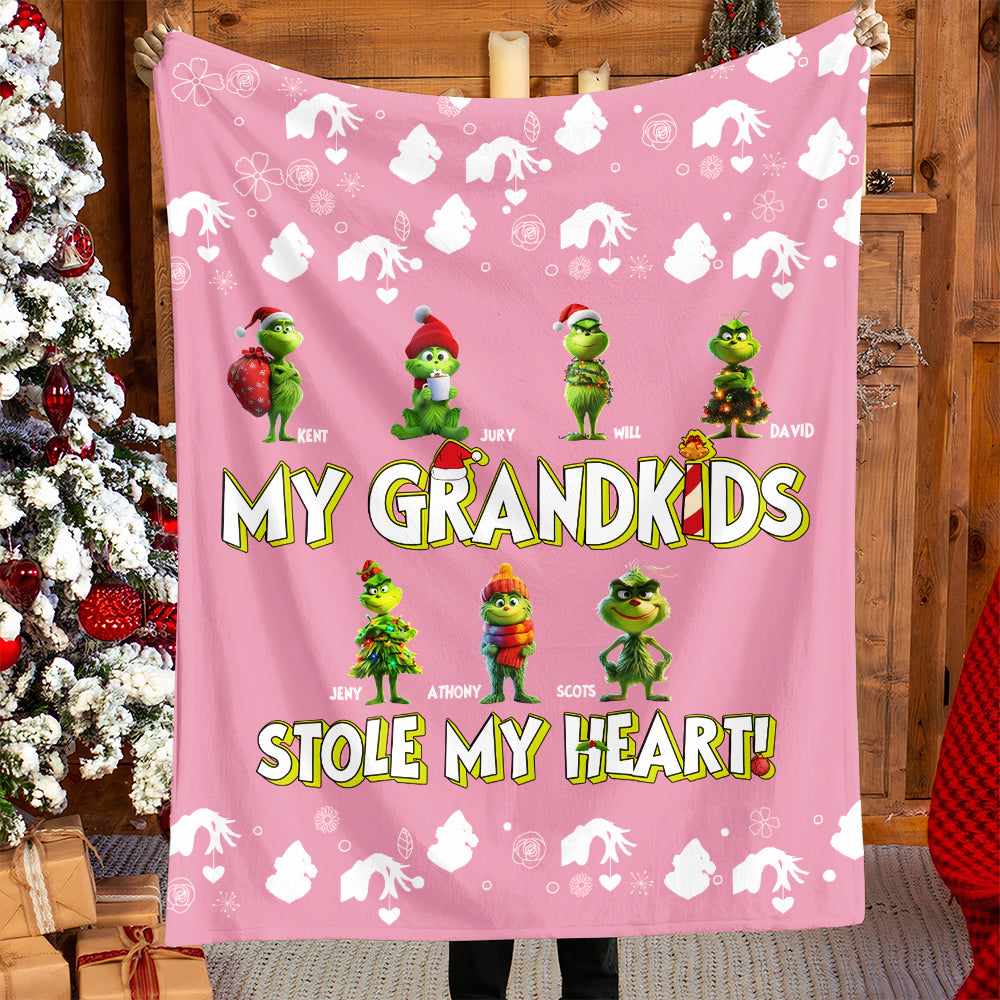 My Grandkids Stole My Heart - Personalized Blanket 01nath191124