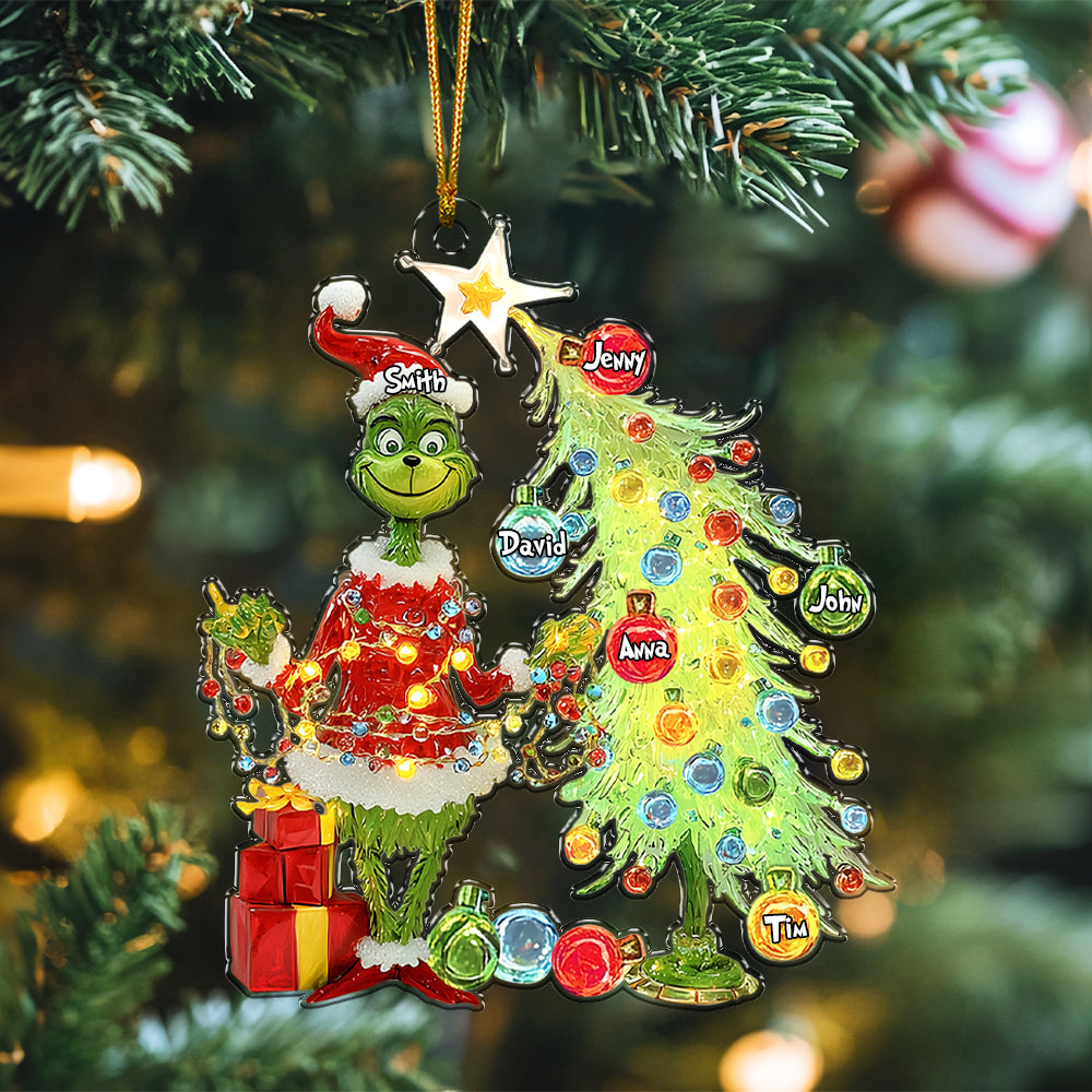 Merry Grinchmas Gifts For Family, Friends, Coworkers - Personalized Ornament 05nami301124