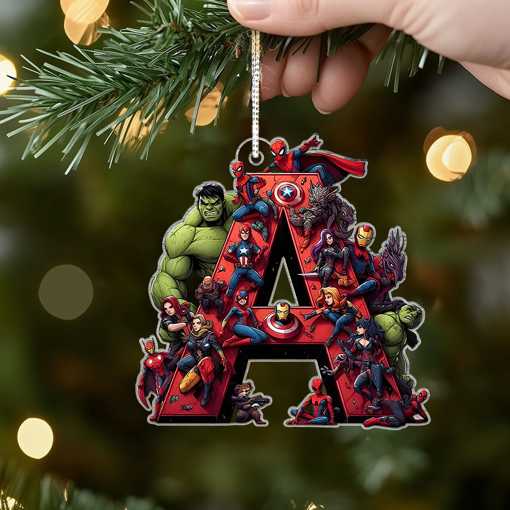 Merry Christmas - Personalized Superhero Transparent Ornament