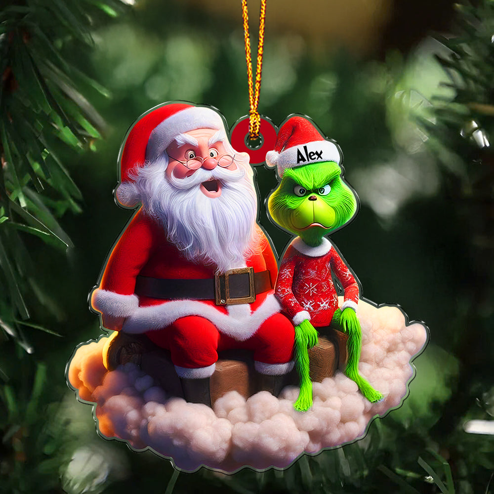 Personalized Grinchmas & Santa Ornament 07nath021224