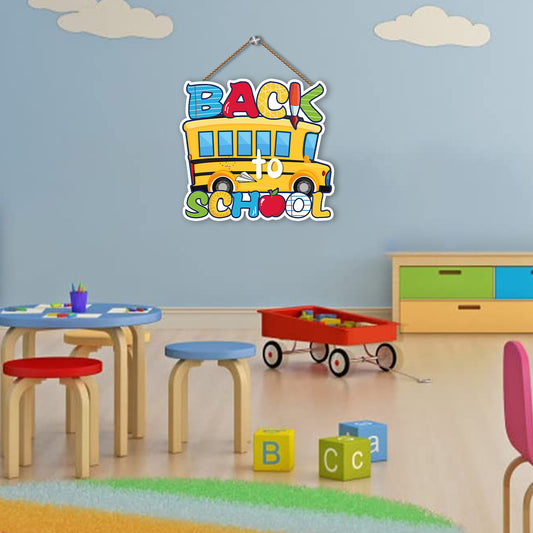 Wooden Hanging Decoration Bus Back To School