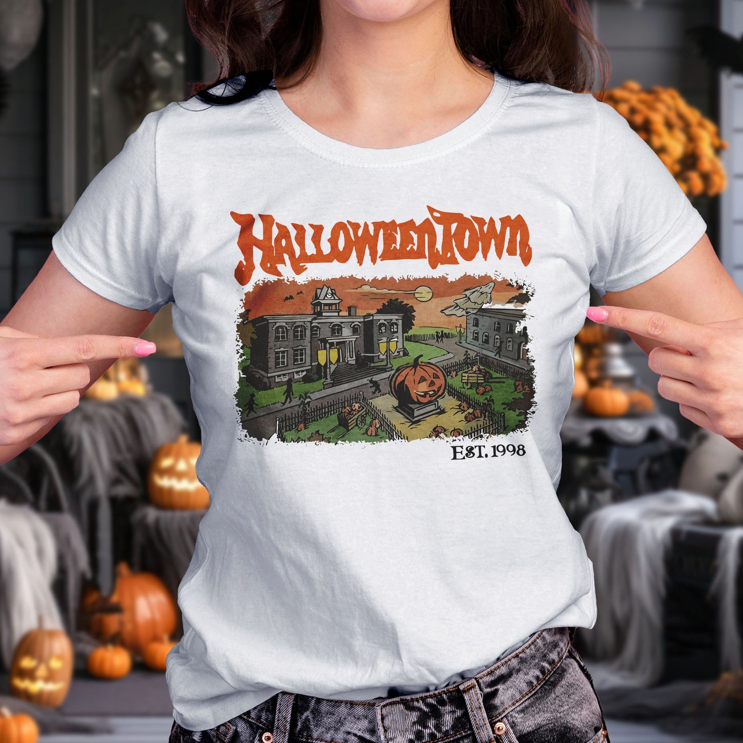 Vintage Halloween Town Shirt - Step into a World of Magic