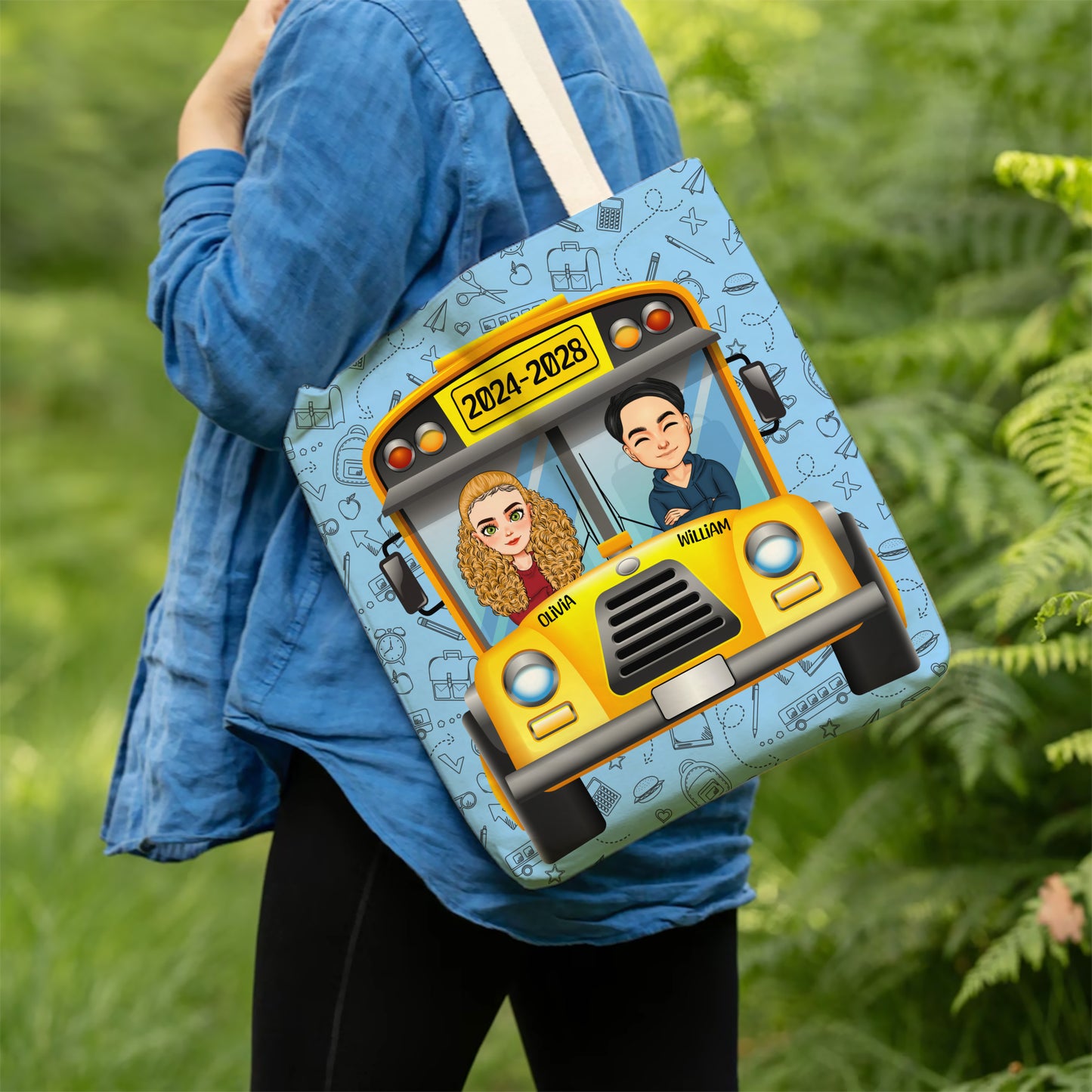 Custom Tote Bag School Bus - Back To School 2024