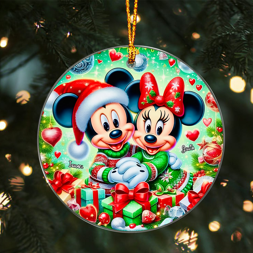 Christmas Couple - Personalized Mouse Ornament 09nath041124