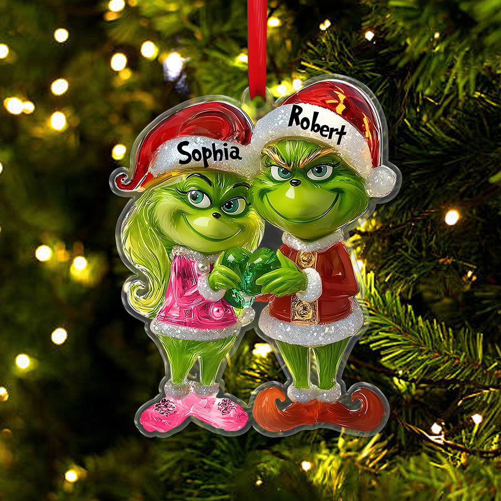 Green Couple - Personalized Stole Christmas Ornament 05naqg151124