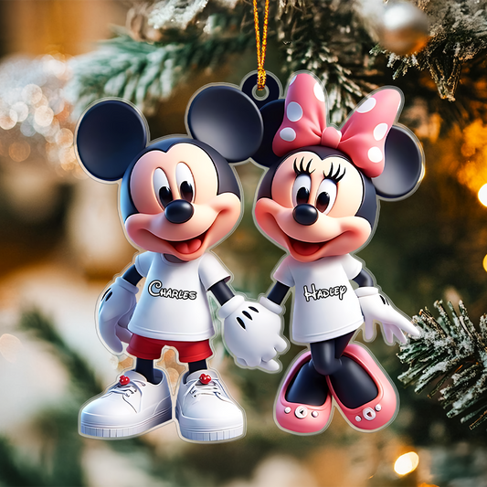 Cute Mouse Couple - Personalized Mouse Ornament