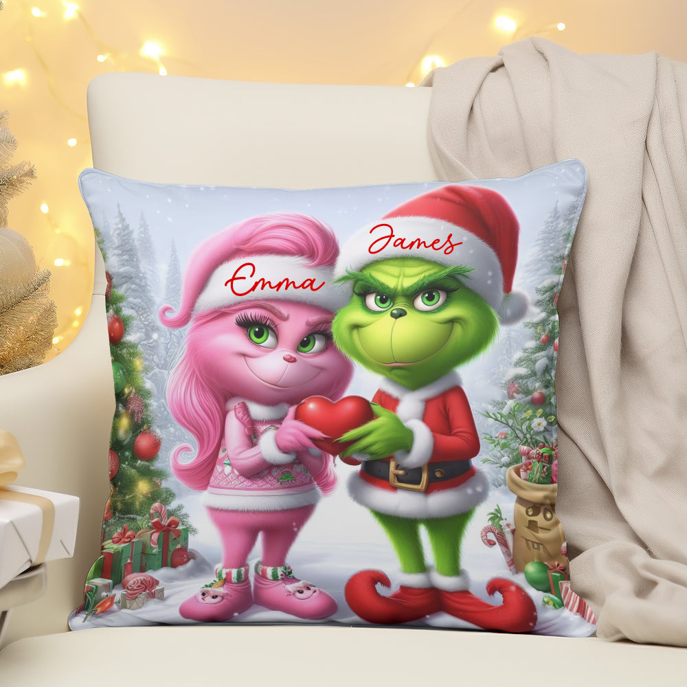 Merry Grinchmas - Personalized Stole Christmas Throw Pillow