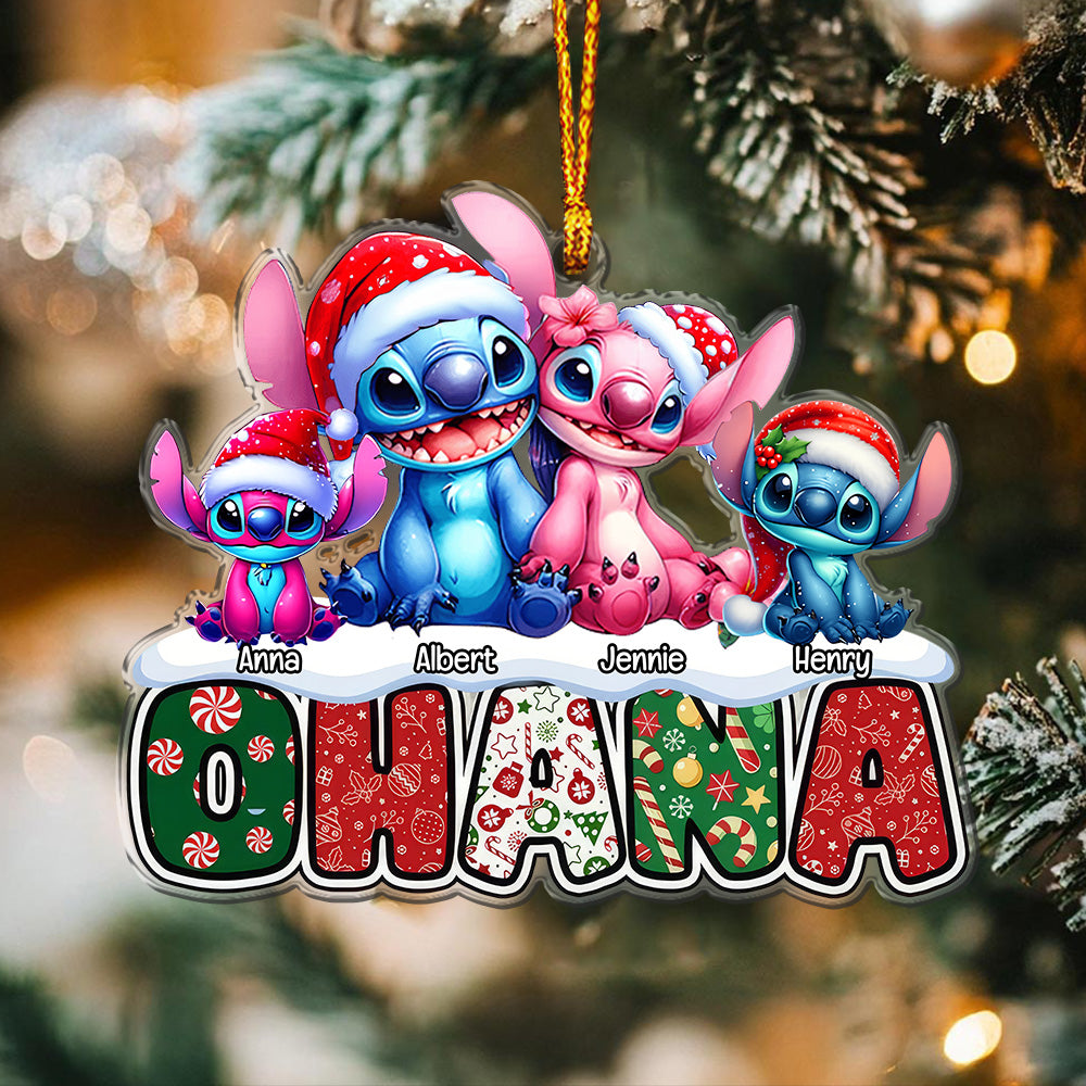 Ohana Holiday Family - Personalized Ornament 05naqg081124