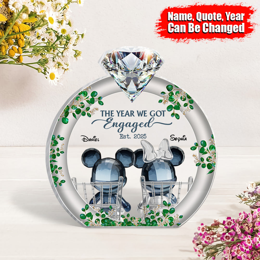 The Year We Got Married - Personalized Mouse Custom Shaped Acrylic Plaque 07nath131224