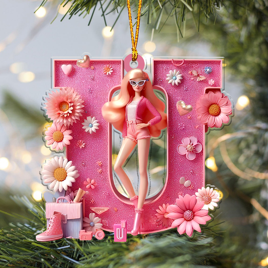 Any Letter, Doll Alphabet - Personalized Plastic Doll Ornament