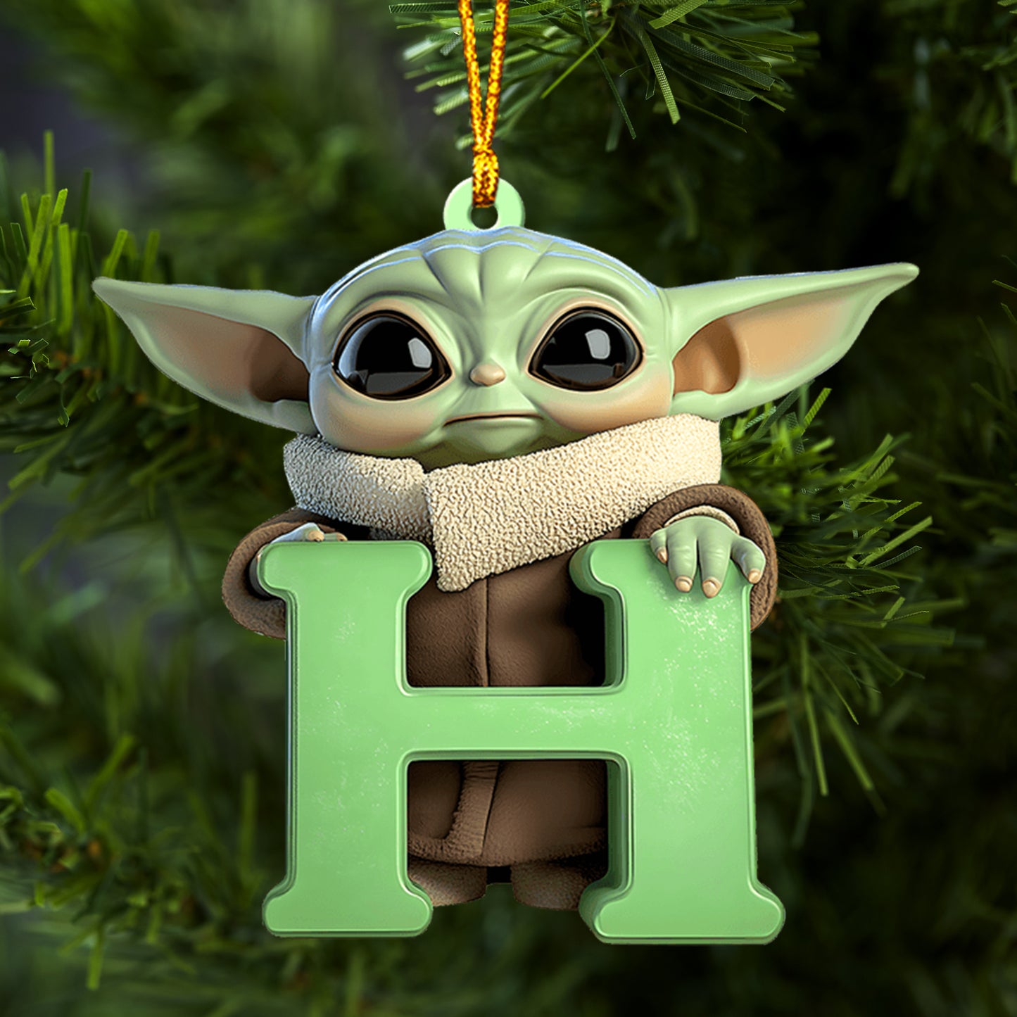 Cute Baby Letter - Personalized The Force Ornament