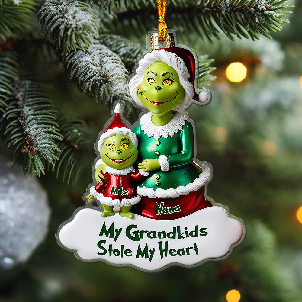 My Grandkids Stole My Heart - Personalized Grandma Ornament