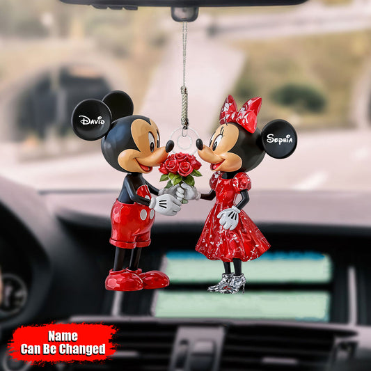 Cute Mouse Couple - Personalized Mouse Car Ornament 08nath101224