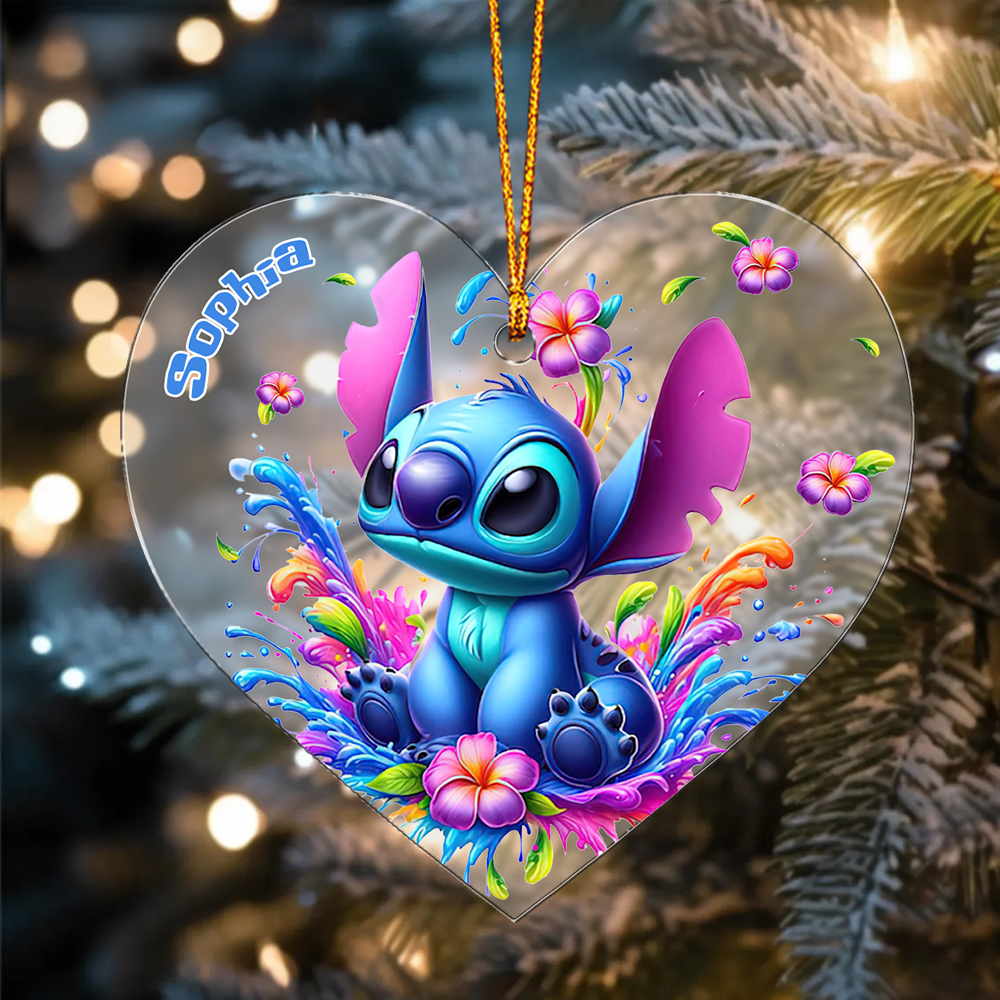 Blue Ohana - Personalized Ohana Transparent Car Ornament