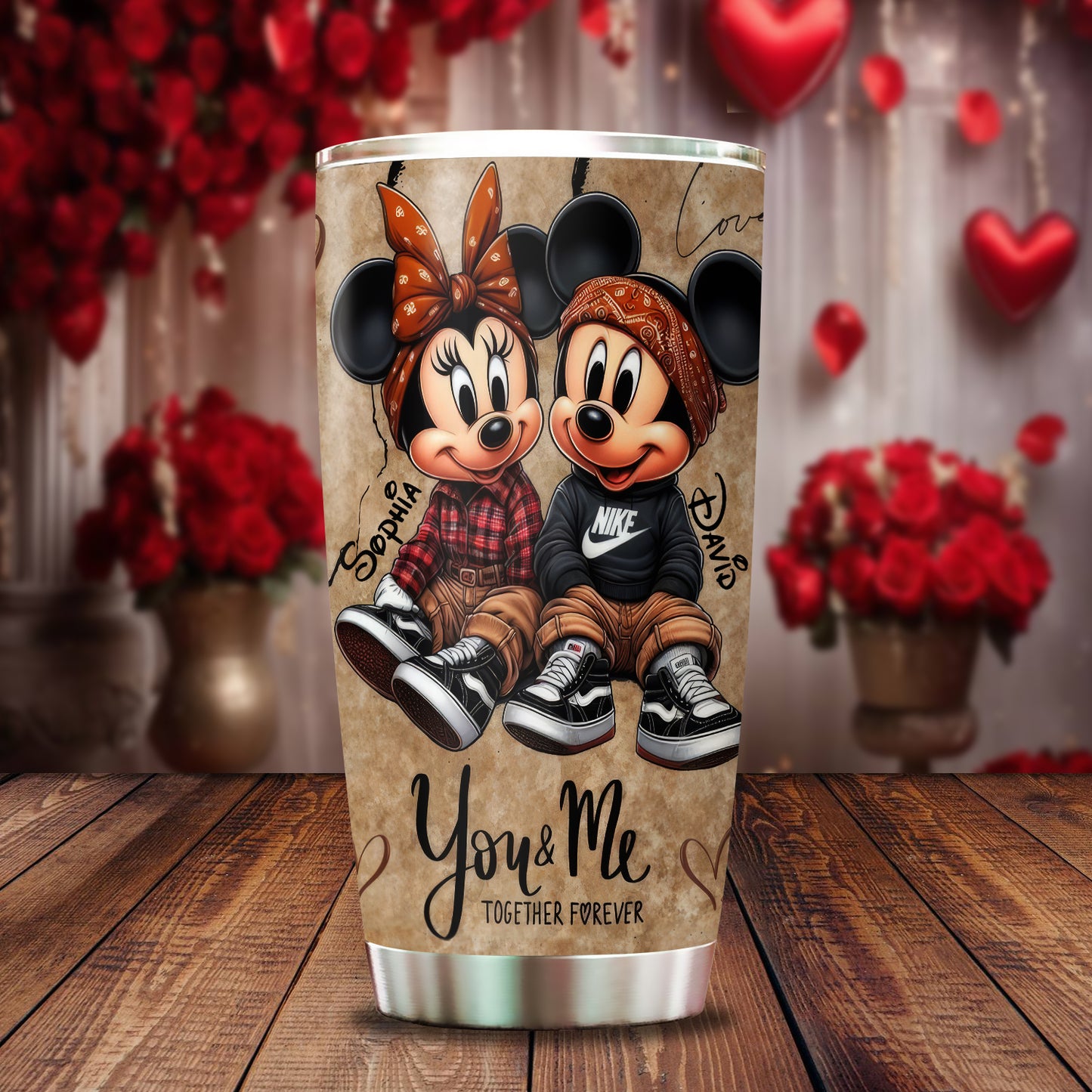 Custom Couple Tumbler - You & Me Forever with Names 06naqg161224