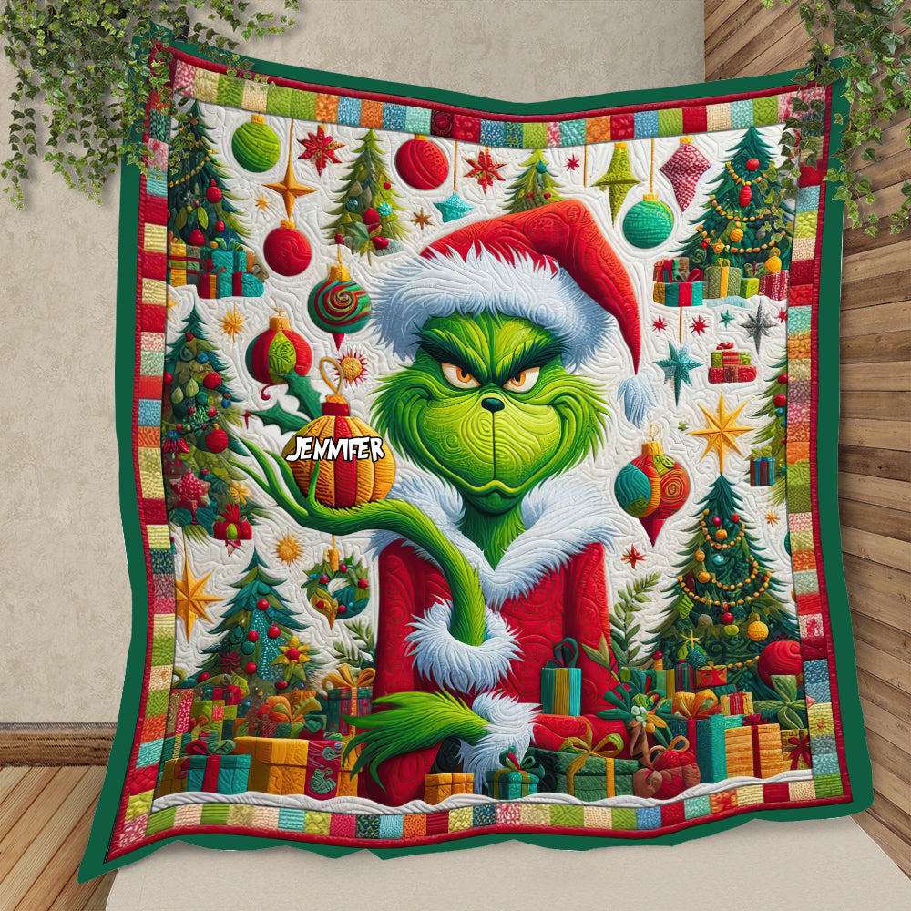 Merry Grinchmas - Personalized Stole Christmas Quilt 02NAQG041024