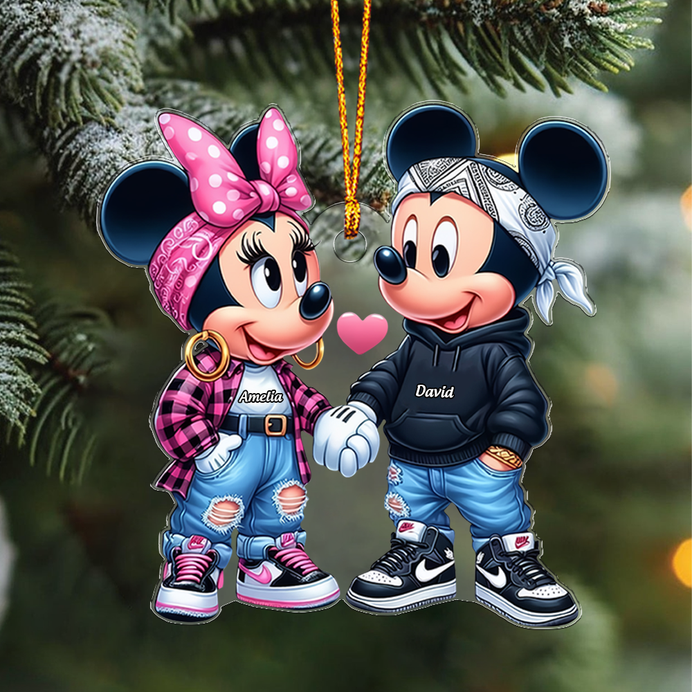 Mouse Couple - Personalized Mouse Transparent Car Ornament