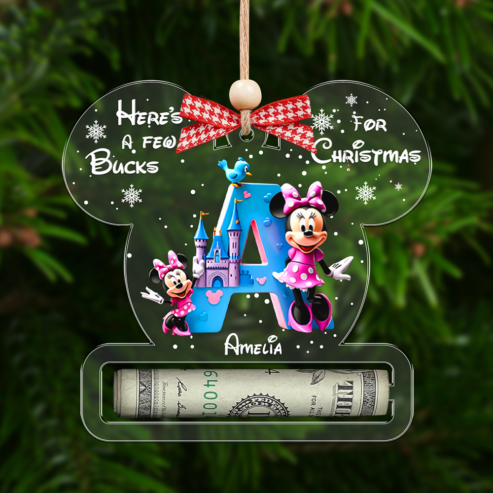 Few Bucks For Christmas - Personalized Mouse Transparent Ornament