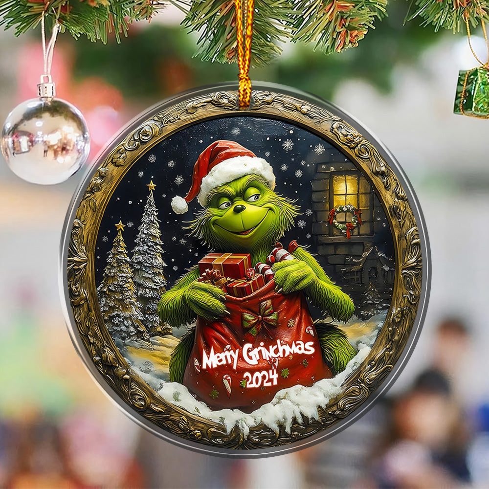 Breaking Naughty Monster - Personalized Stole Christmas Ornament