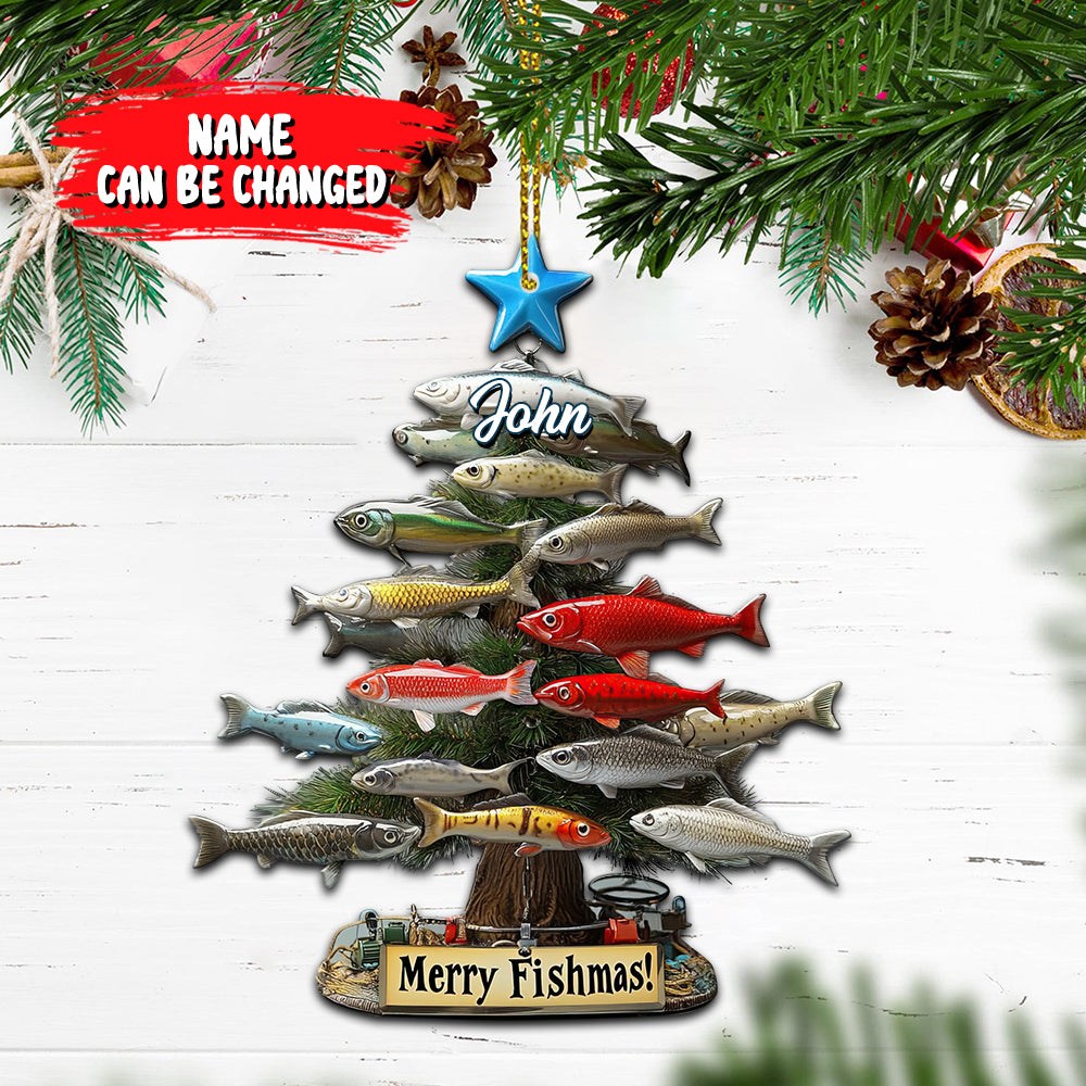 Merry Fishmas - Personalized Fishing Ornament