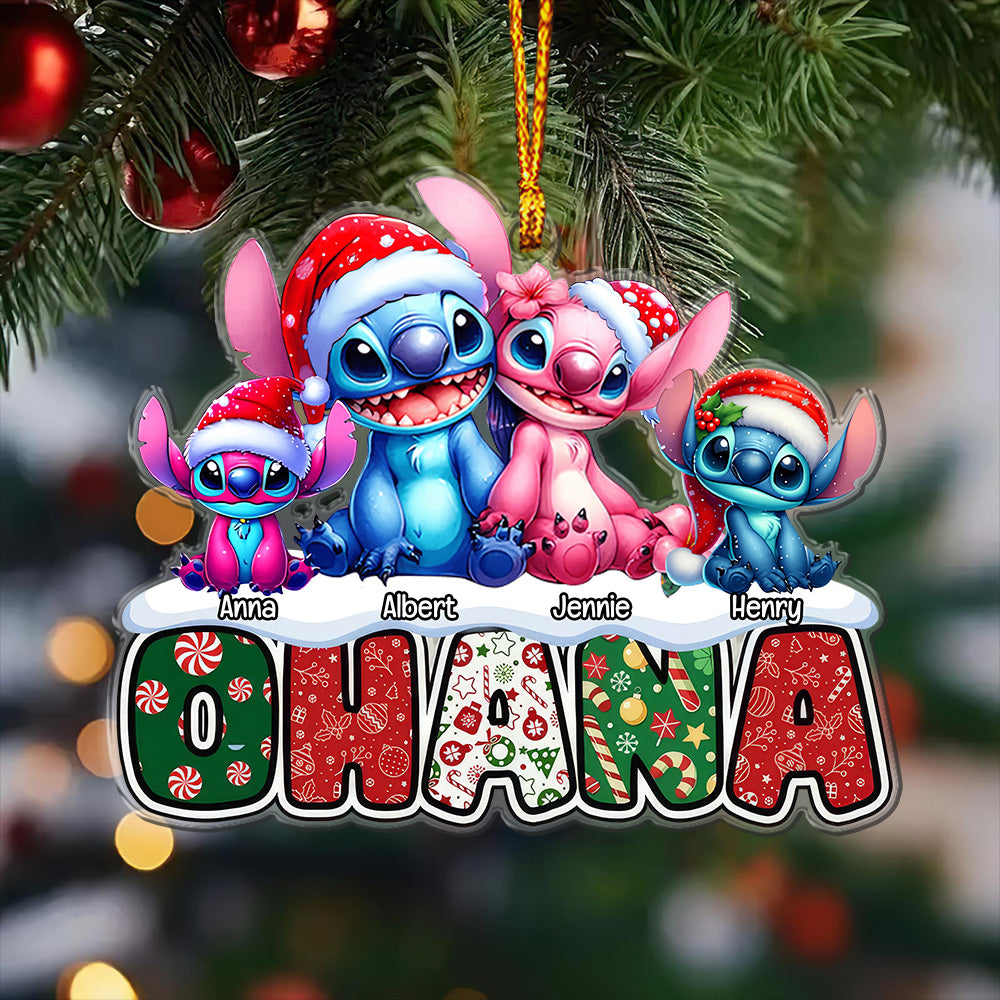 Ohana Holiday Family - Personalized Ornament 05naqg081124