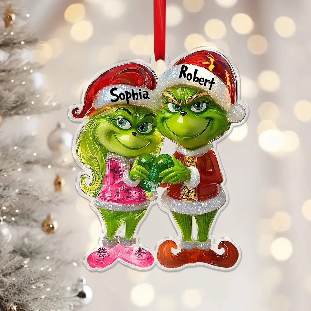 Green Couple - Personalized Stole Christmas Ornament 05naqg151124