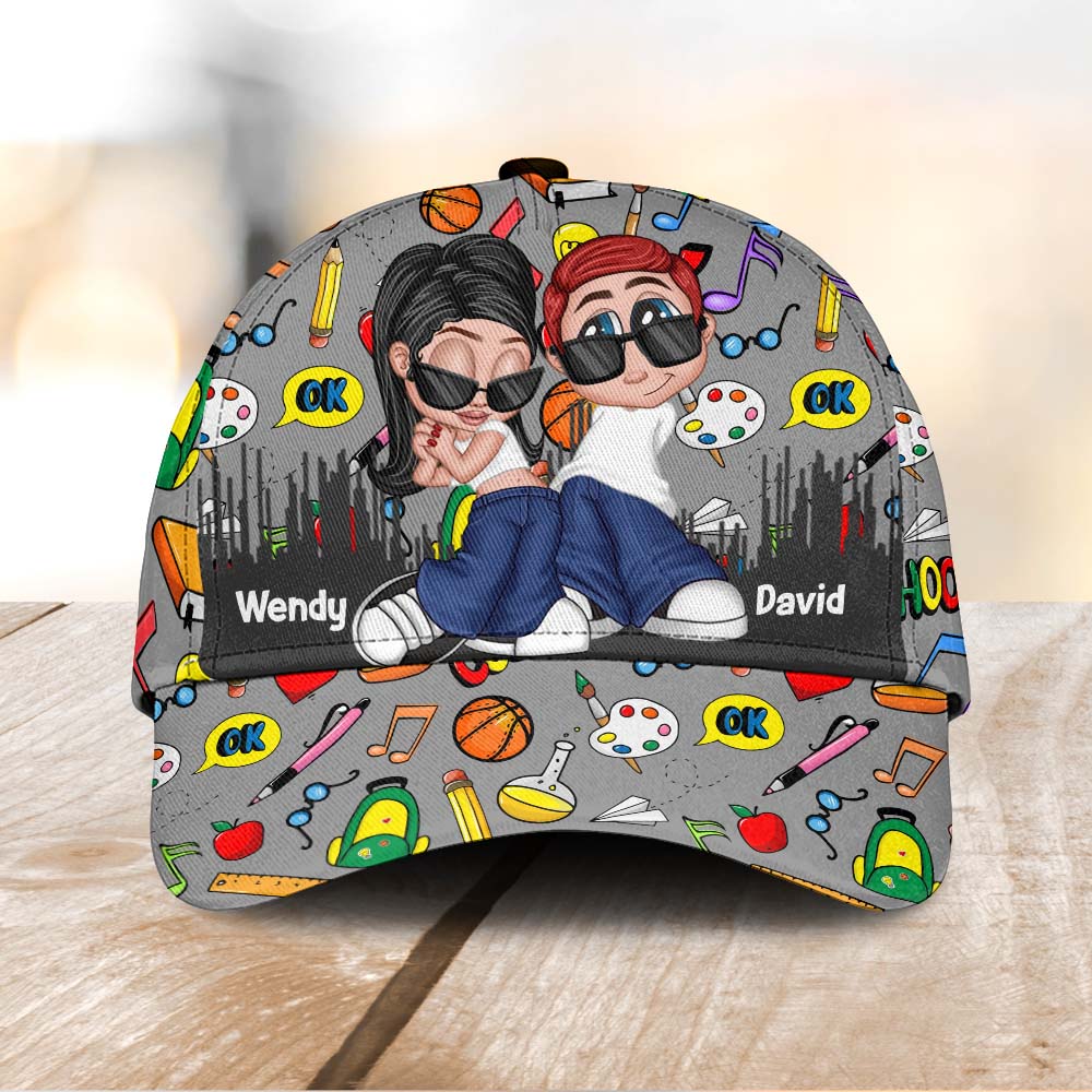 Personalized Back-To-School Chicano Y2K Couple Cap