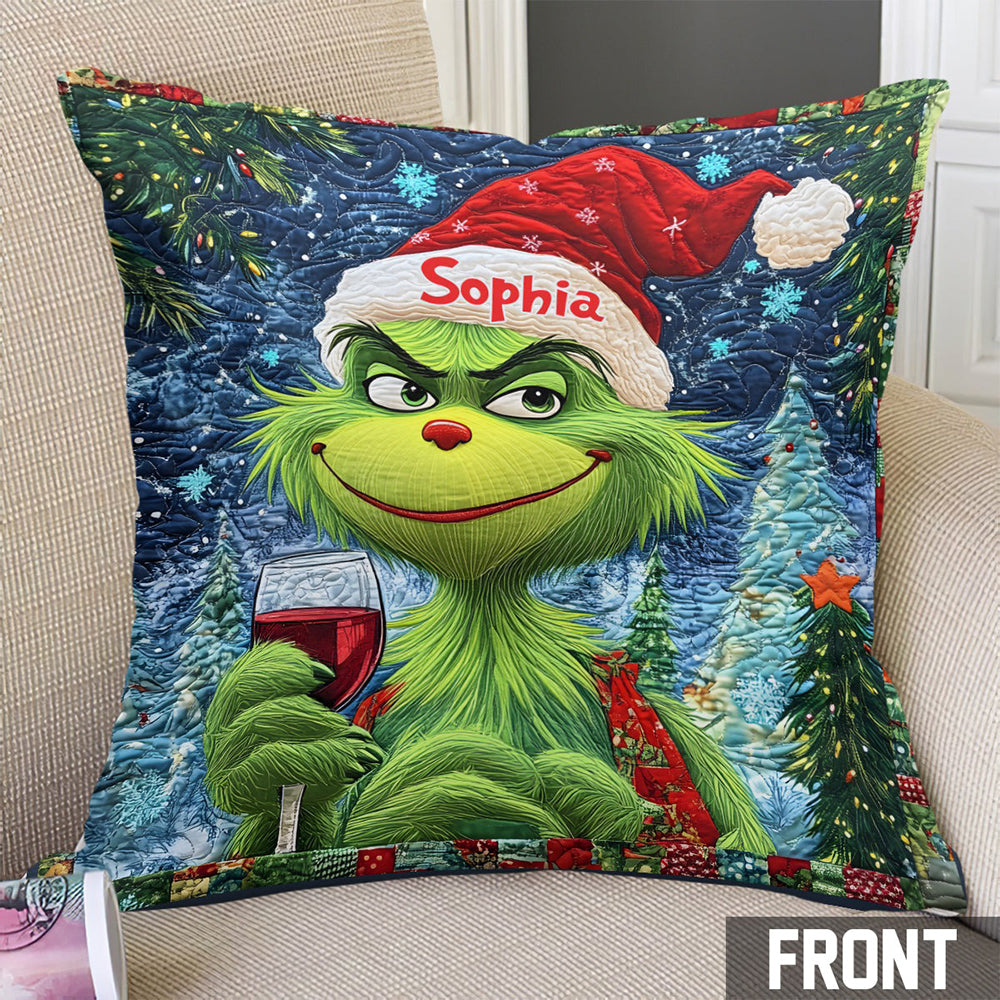 Merry Grinchmas - Personalized Stole Christmas Throw Pillow