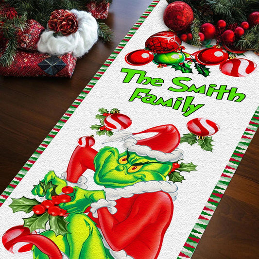 Merry Grinchmas - Personalized Family Table Runner