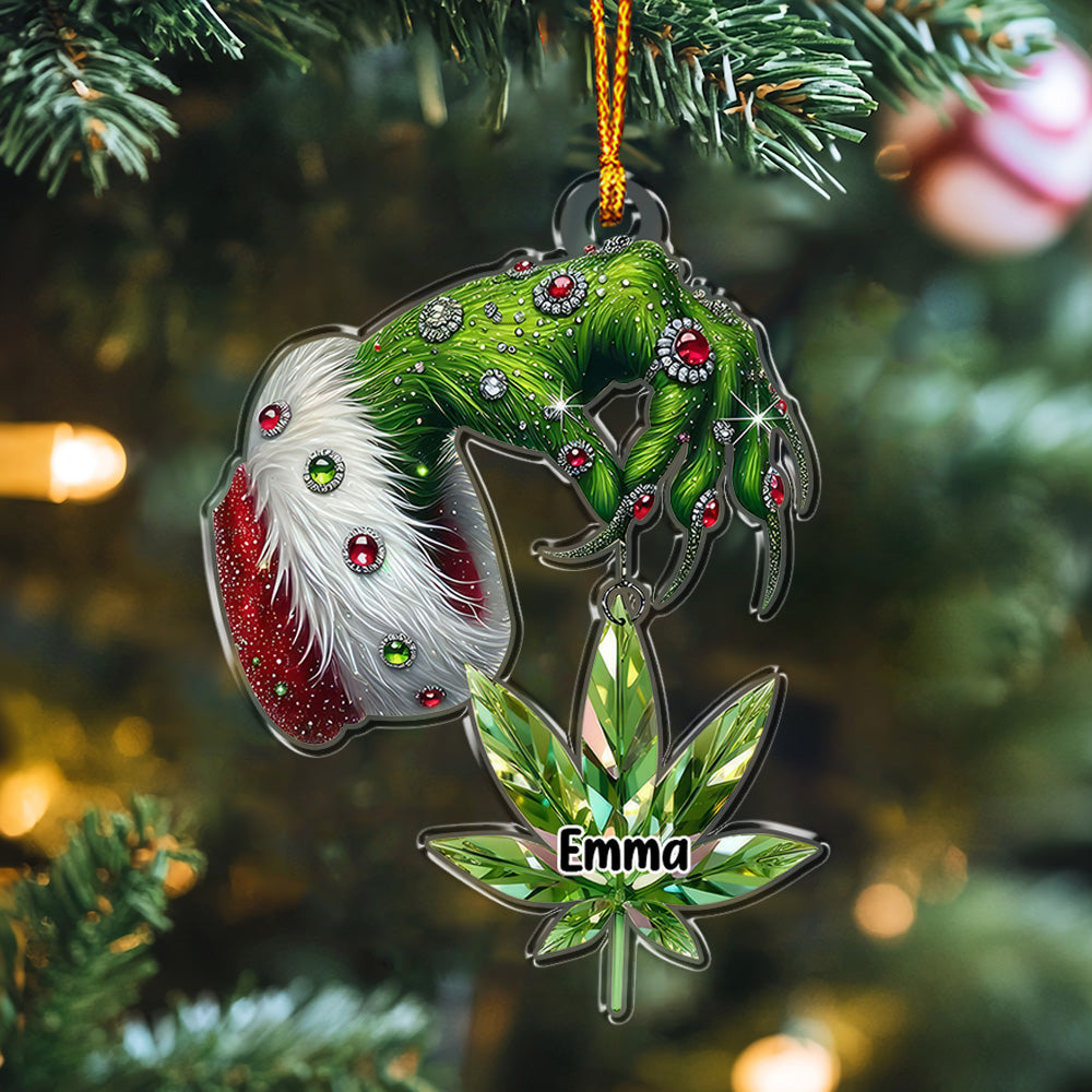 Merry Christmas - Personalized Weed Custom Shaped Ornament 02naqg251124