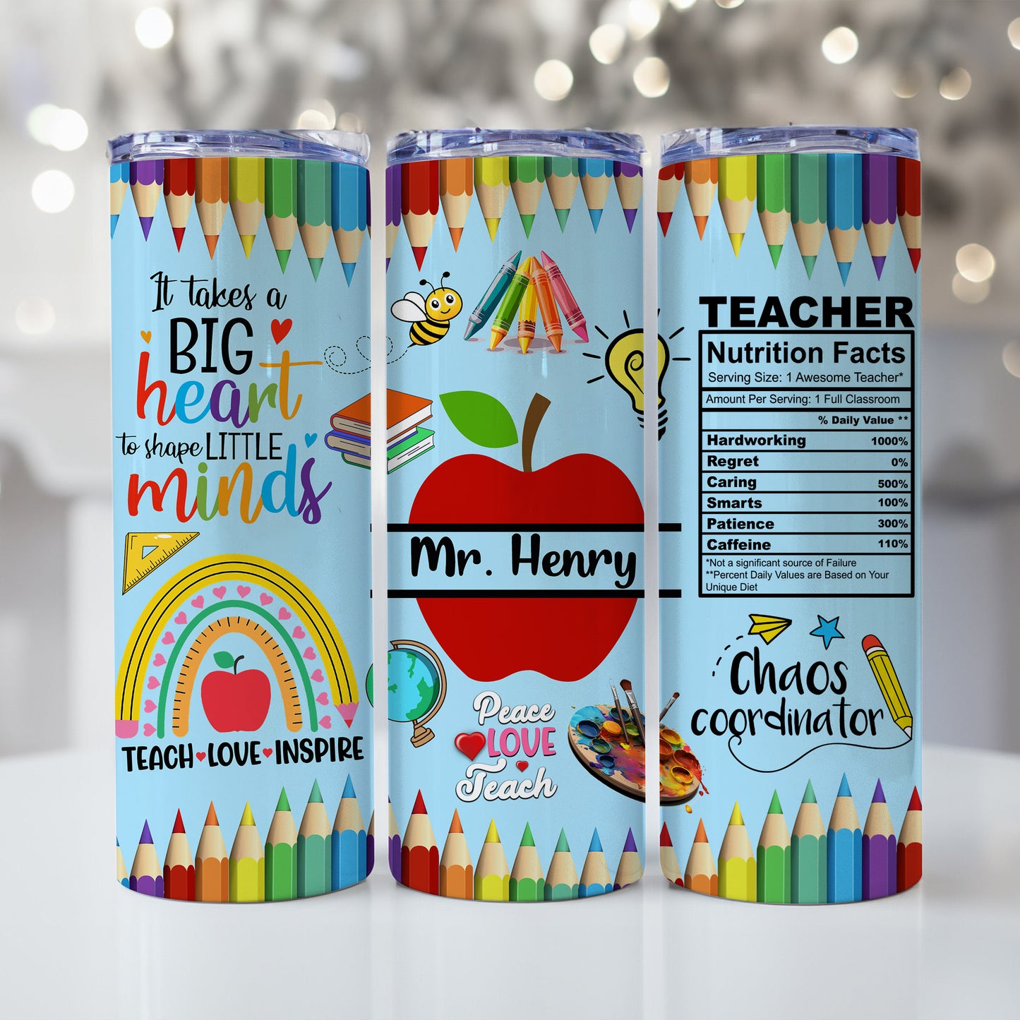 Personalized Teacher Tumbler 20 oz Back To School