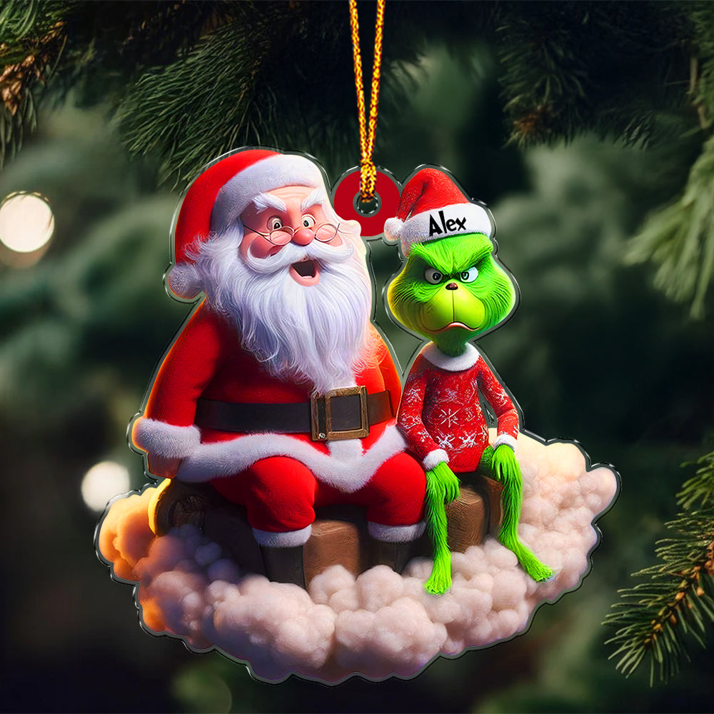 Personalized Grinchmas & Santa Ornament 07nath021224