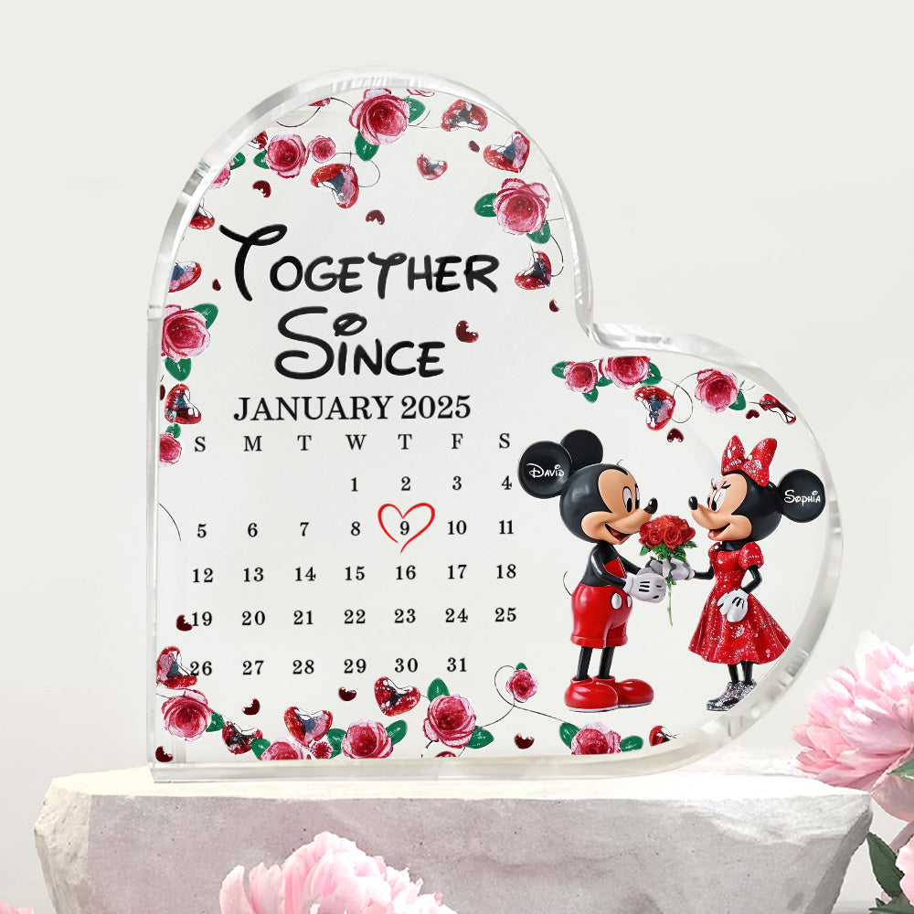 Together Since Cute Mouse Couple - Personalized Mouse Custom Shaped Acrylic Plaque 09nath101224