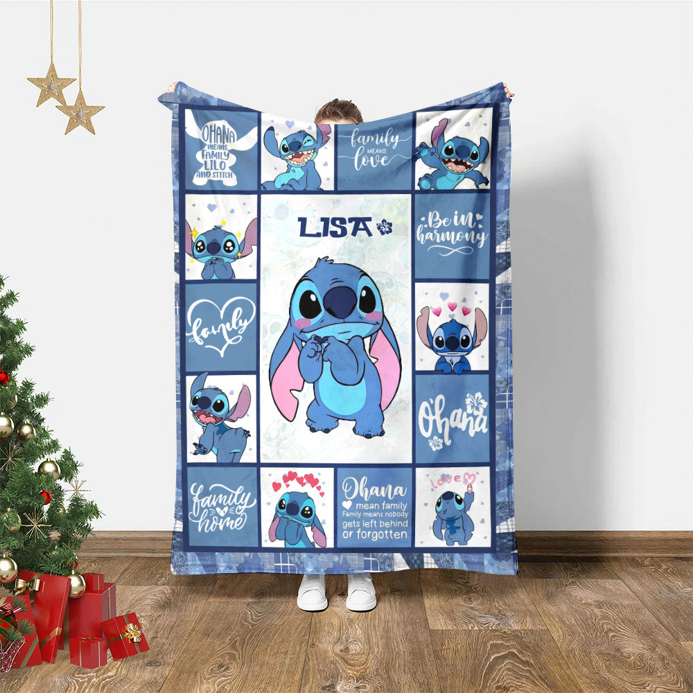 Personalized Stitch Blanket Lilo Stitch Blanket Stitch Birthday Gifts Angel Stitch Christmas Gifts For Kids 01nami271124