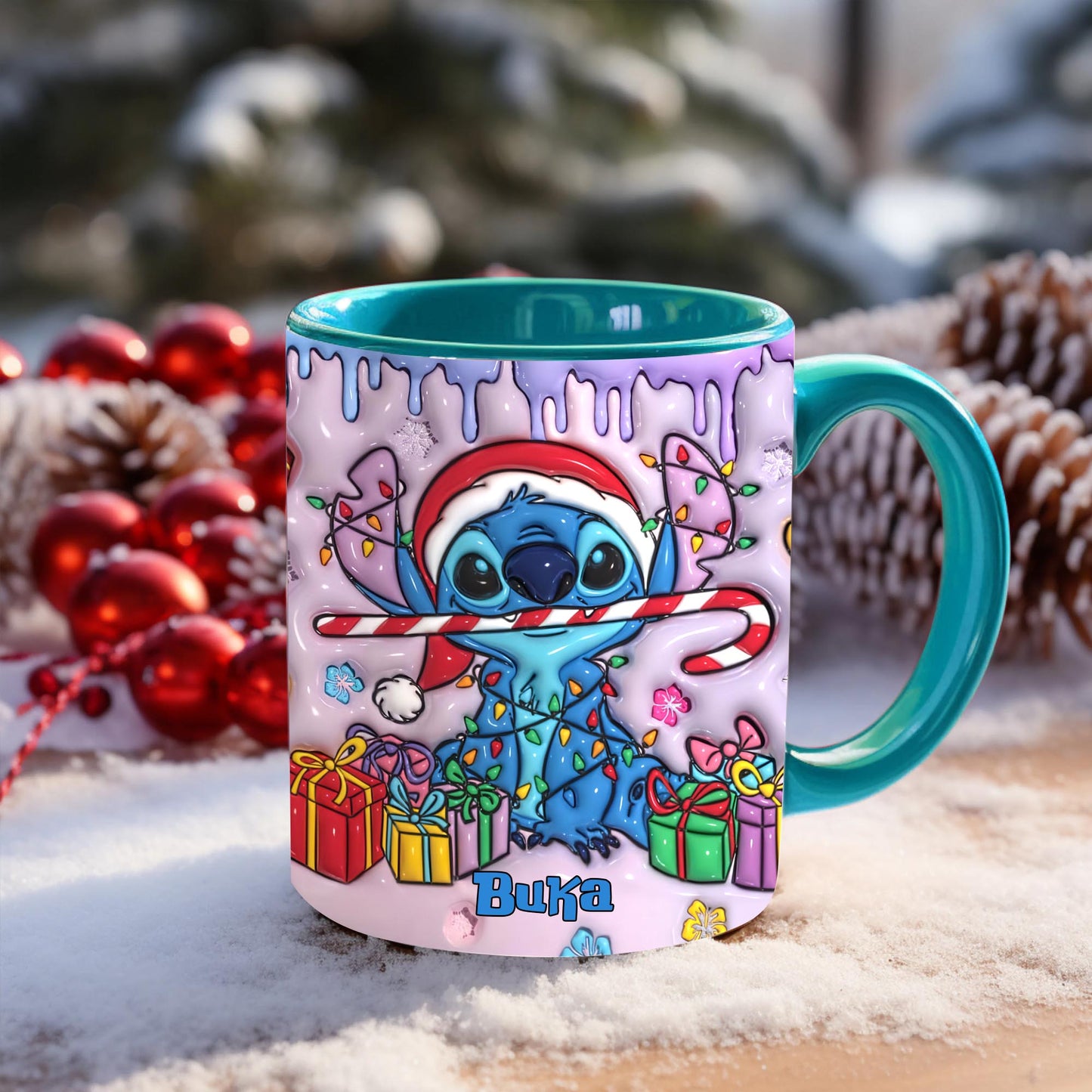 Merry Ohana, Personalized Ohana Accent Mug