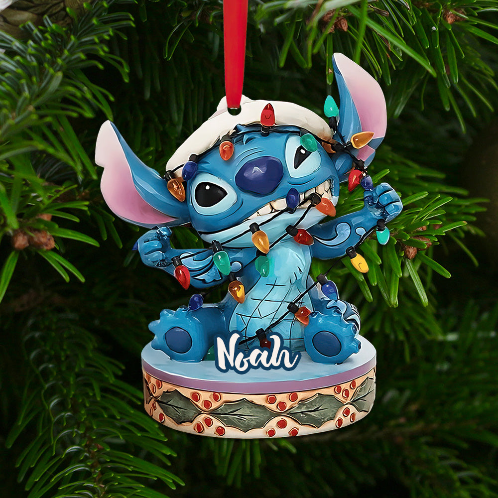 Merry Stitchmas - Personalized Ohana Car Ornament 02naqg221024