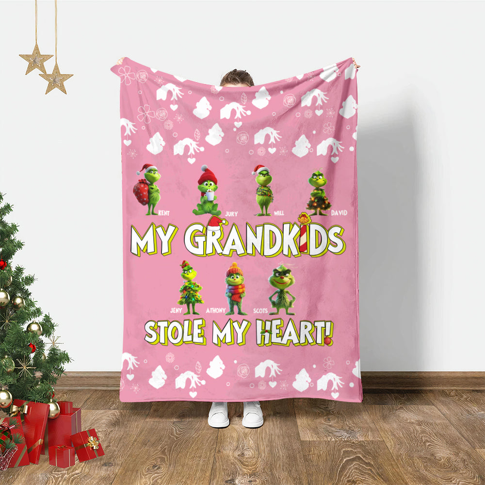 My Grandkids Stole My Heart - Personalized Blanket 01nath191124