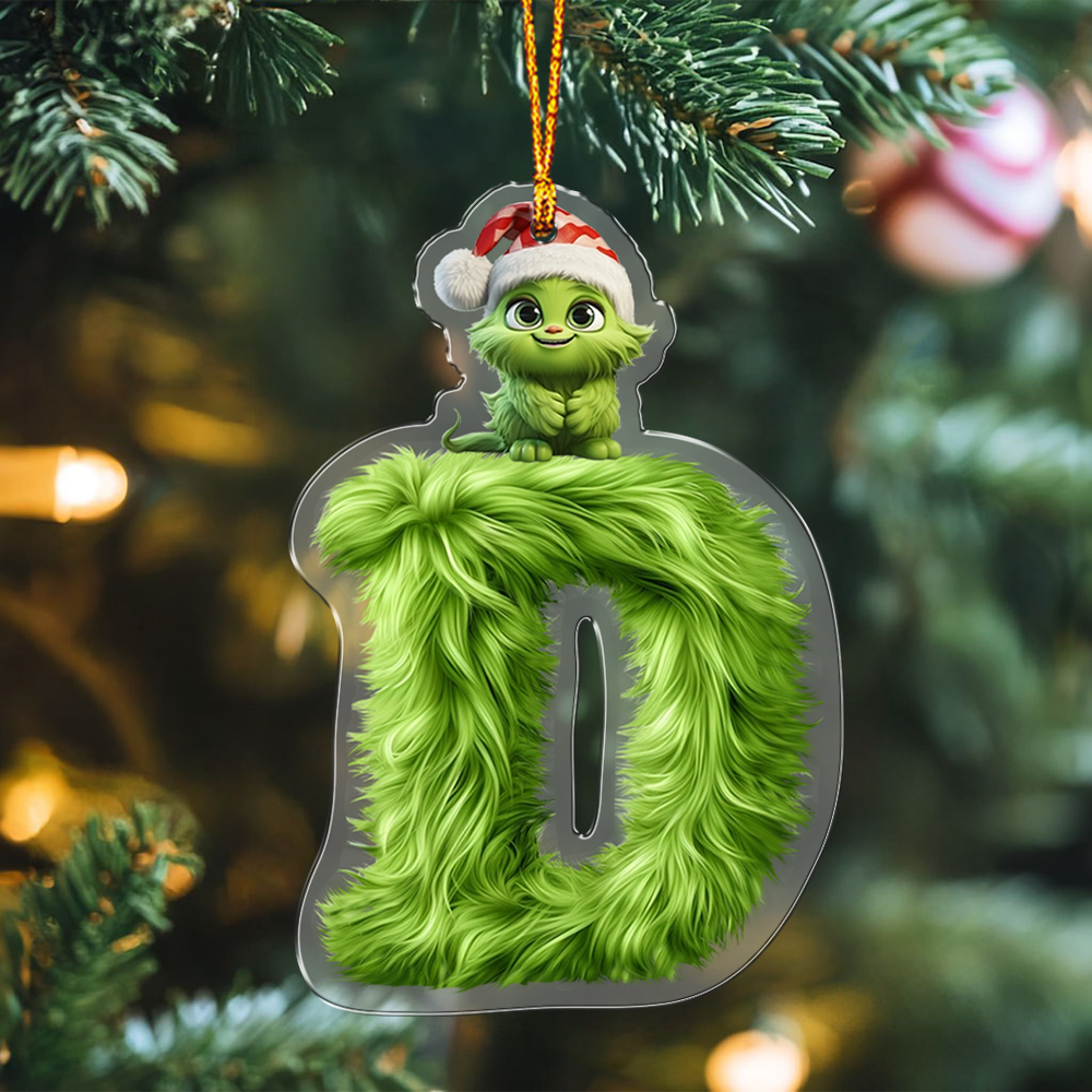 Grinchy Letter - Personalized Stole Christmas Transparent Ornament