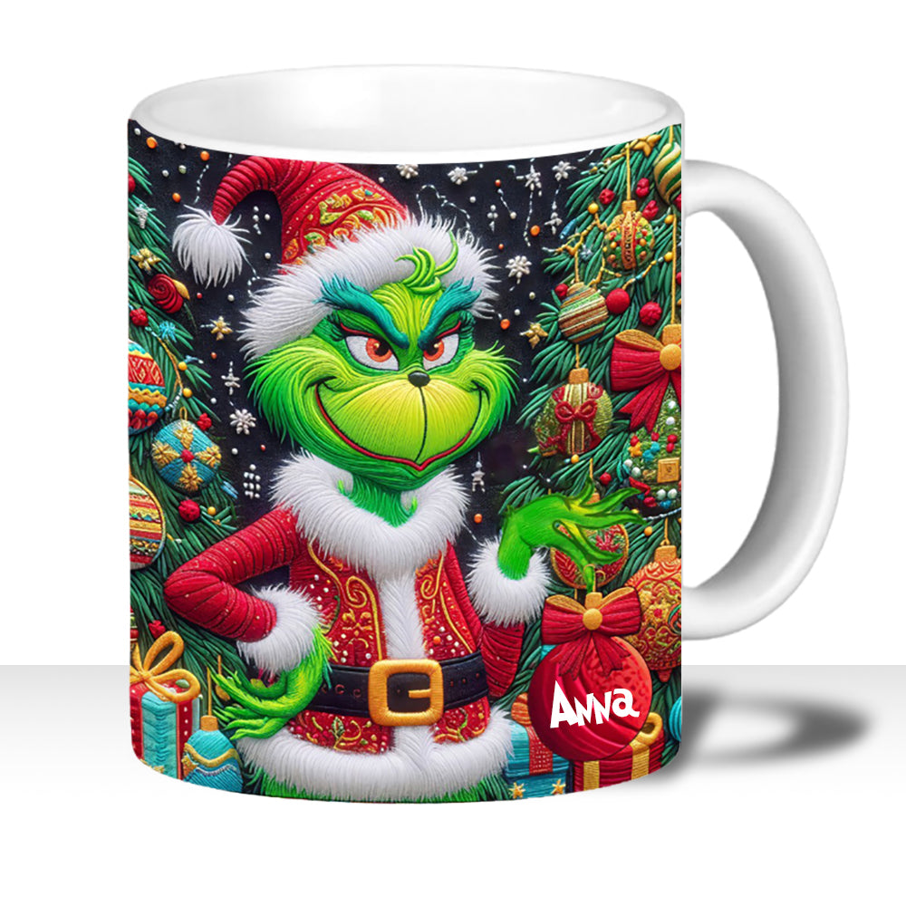 Any Name - Christmas Grinchh Accent Mug