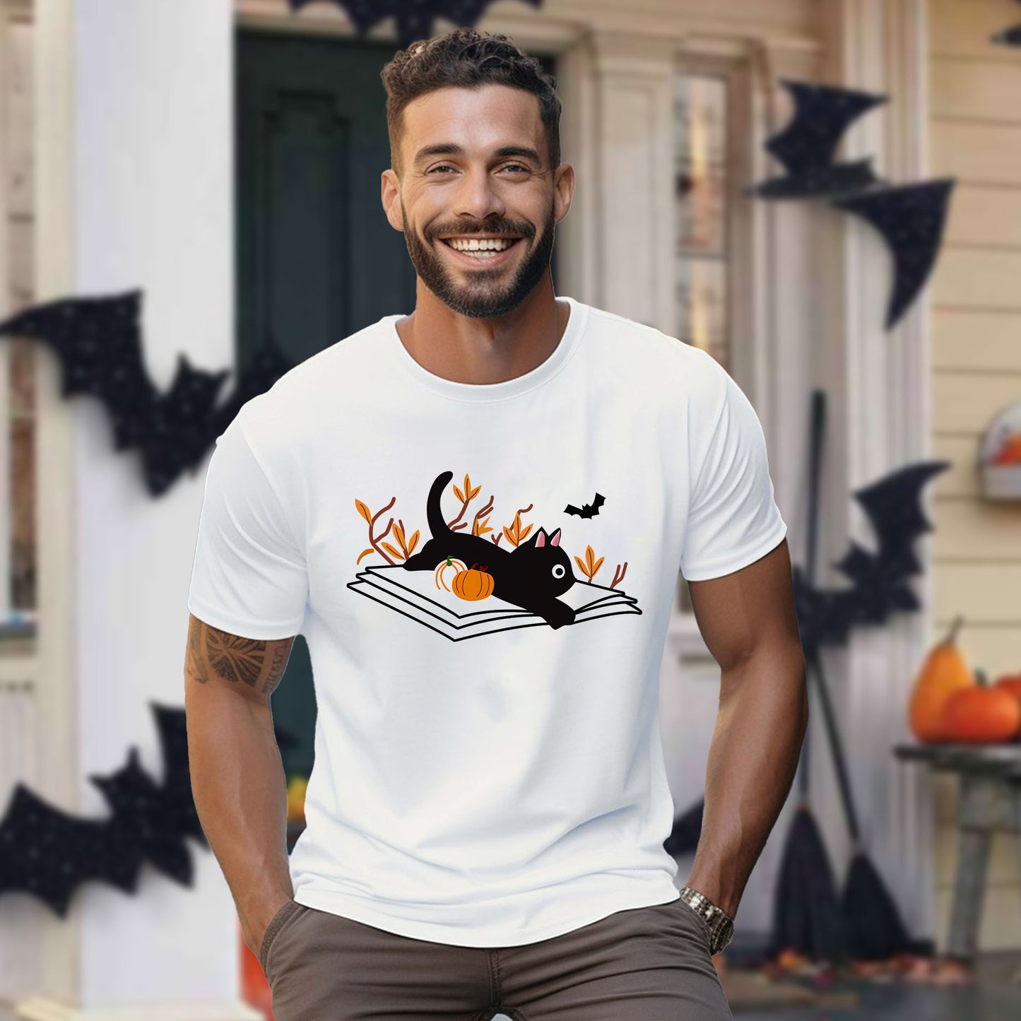 Cozy Cat Halloween Sweatshirt - Purrfectly Spooky Comfort