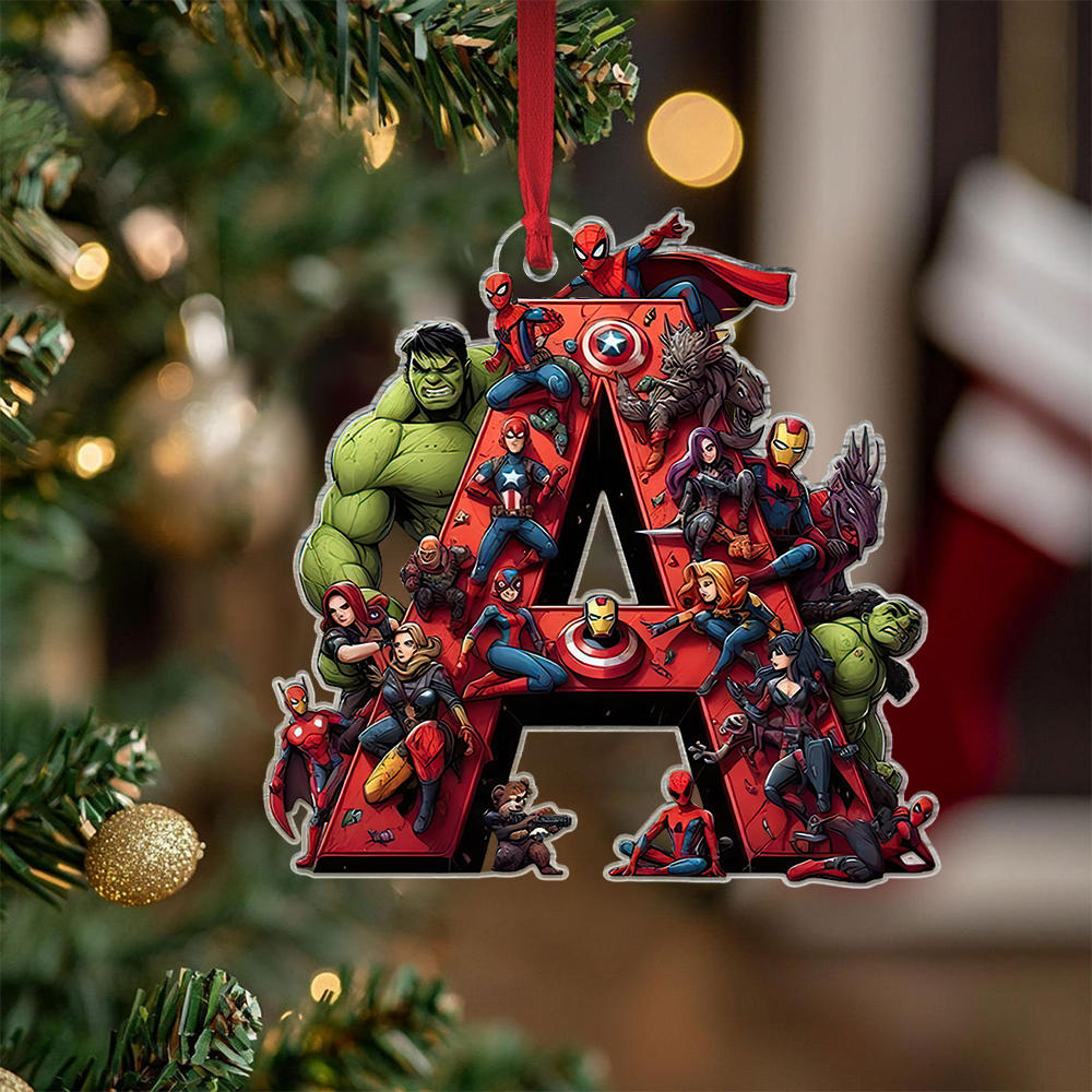 Merry Christmas - Personalized Superhero Transparent Ornament