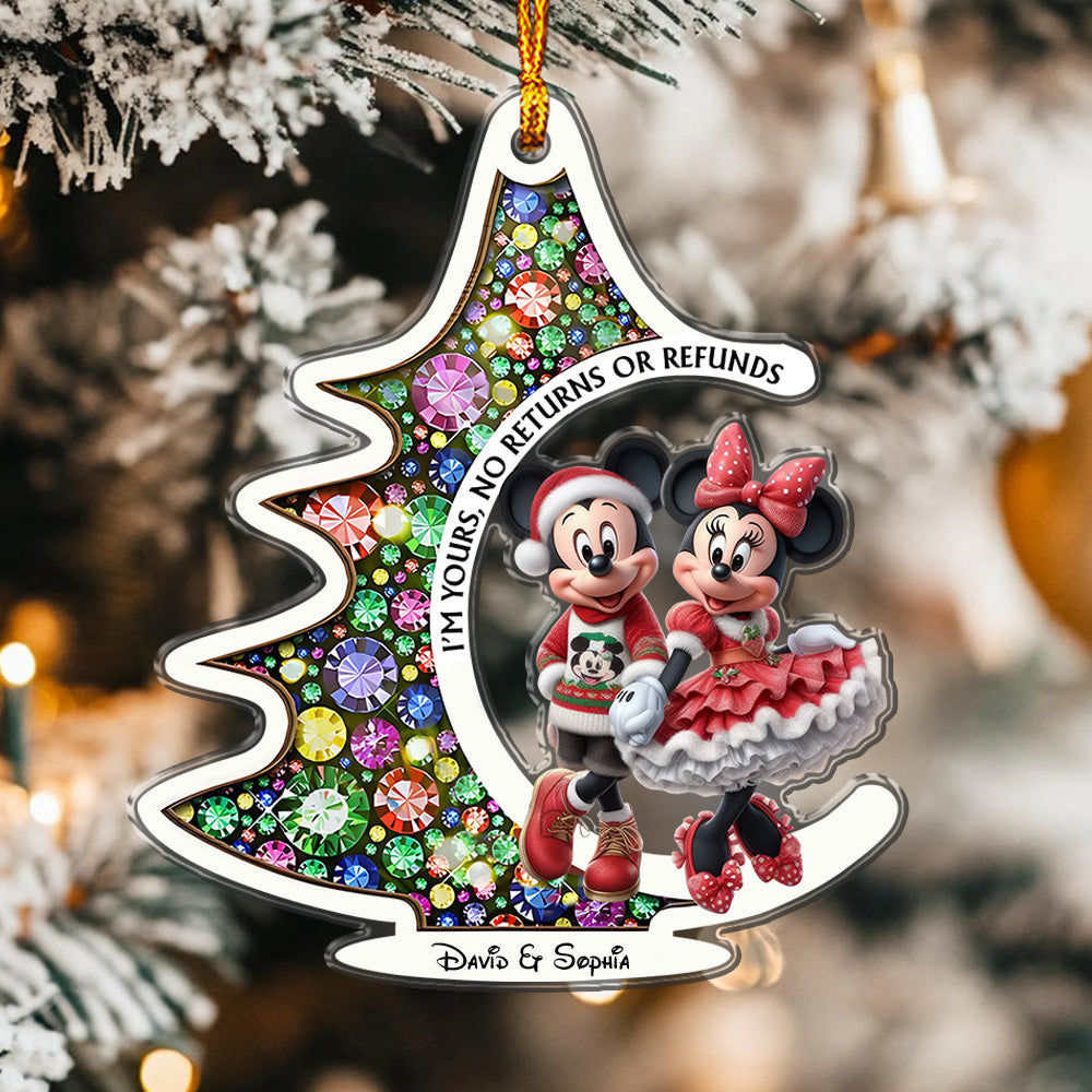 Christmas Couple - Personalized Mouse Ornament