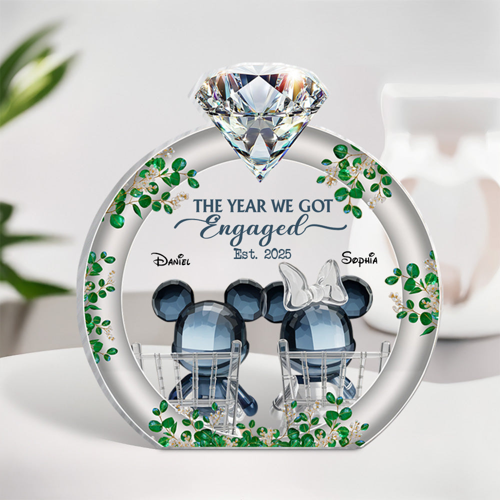 The Year We Got Married - Personalized Mouse Custom Shaped Acrylic Plaque 07nath131224