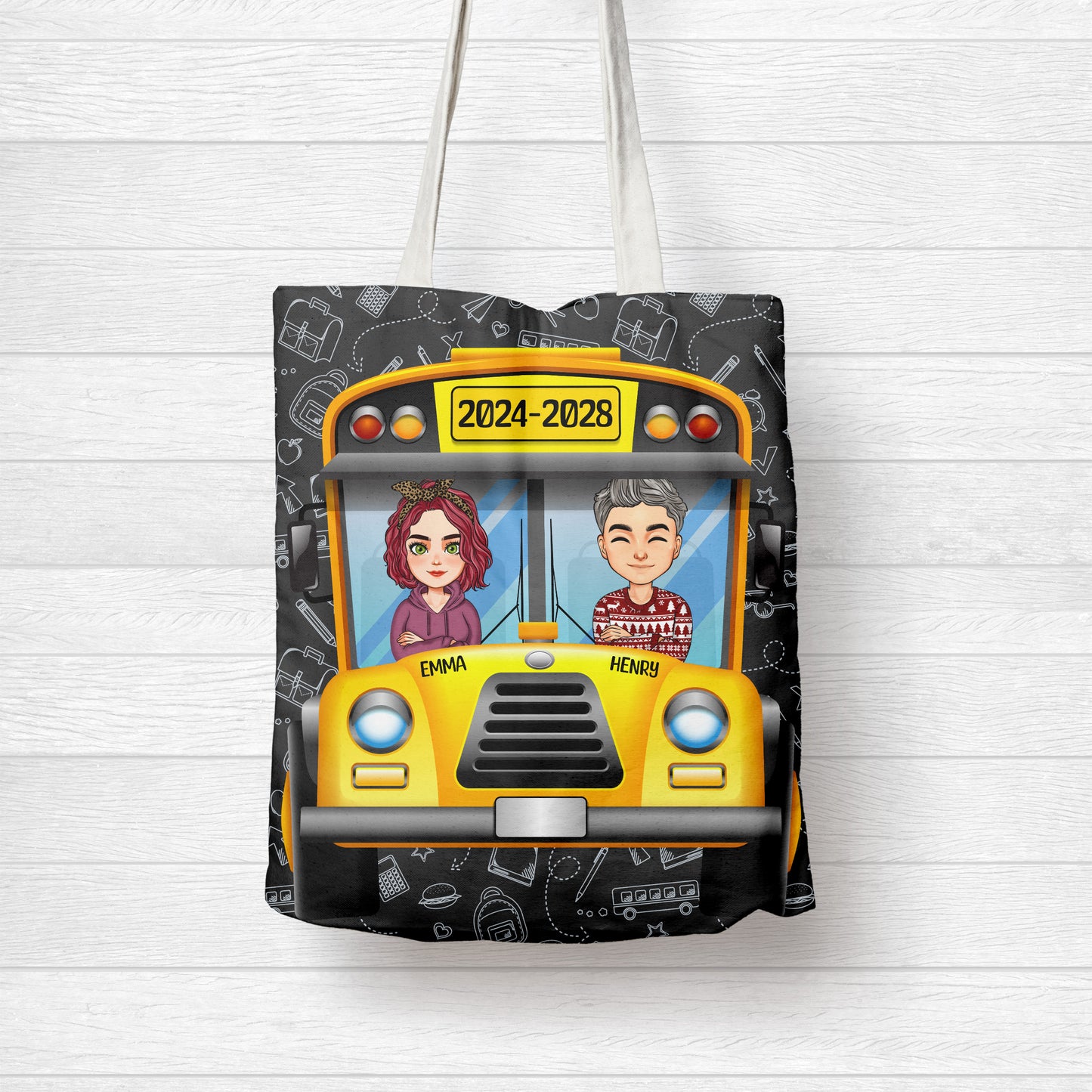 Custom Tote Bag School Bus - Back To School 2024