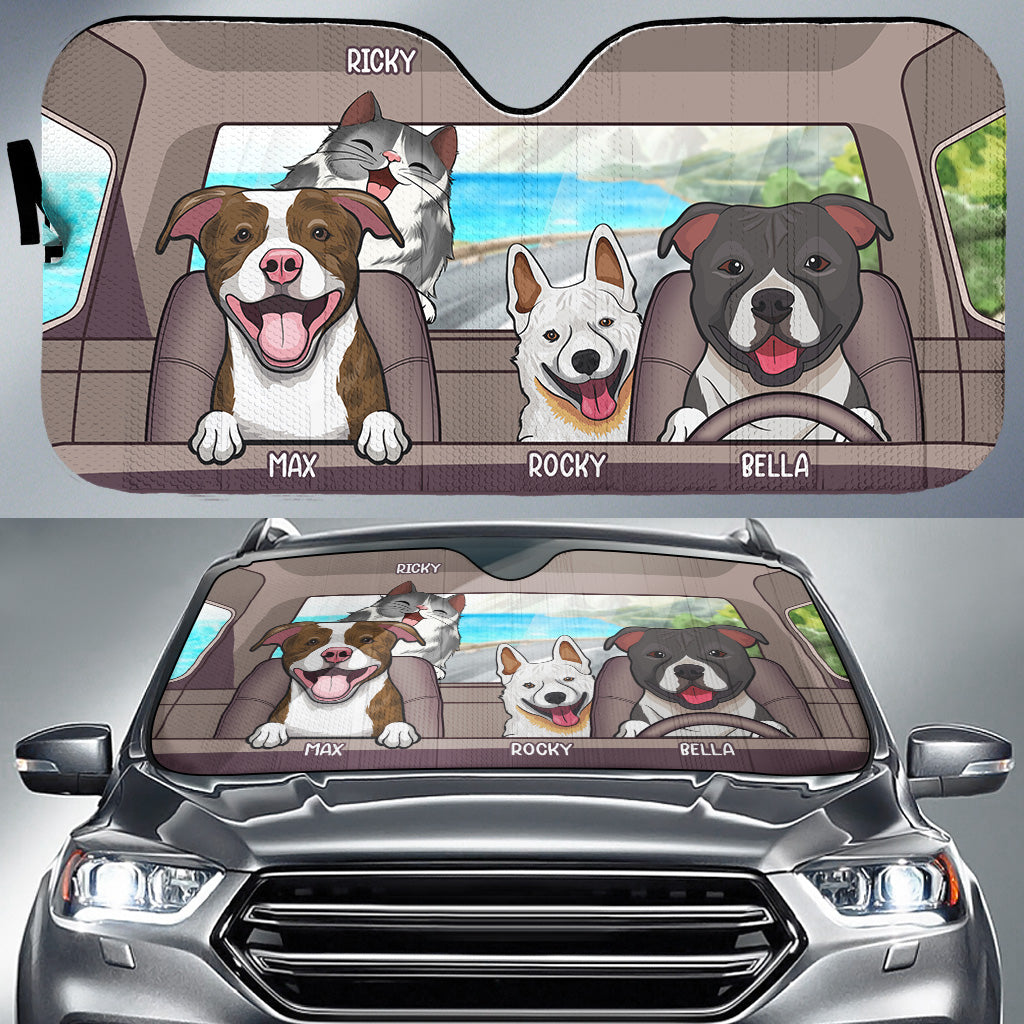 Pet Lovers - Dogs And Cats - Personalized Auto Sunshade